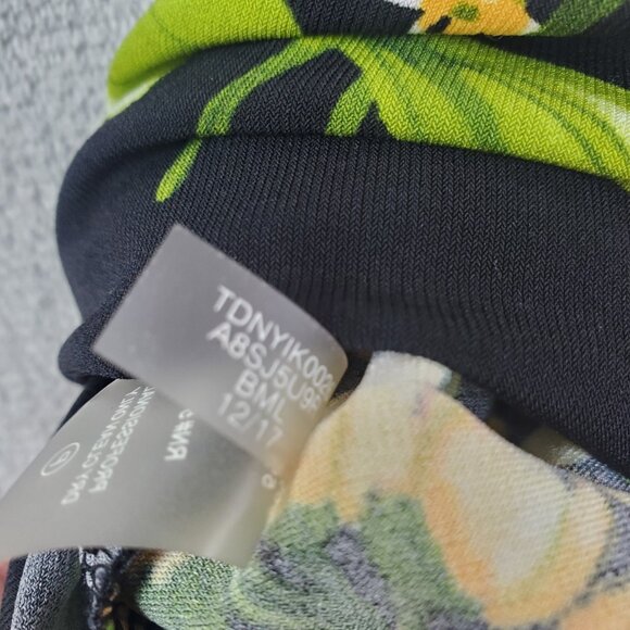 Tommy Hilfiger Dress Womens 6 Black Floral Bell Sleeve Stretch Jersey Preppy EUC - Picture 6 of 11